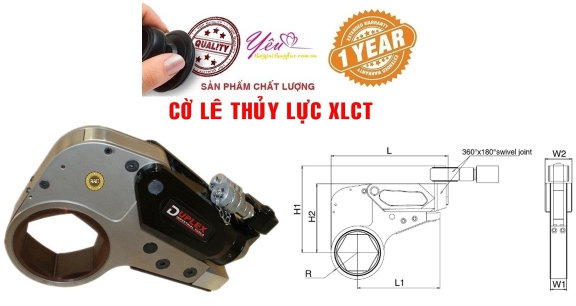 Co le thuy luc, co le thuy luc dang trong 1724 - 16245 N.m, Low Profile Hydraulic Torque Wrench, http://thegioithuyluc.com.vn