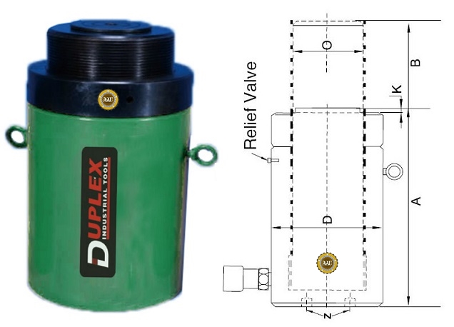 single acting lock nut cylinders, cll-1508, hydraulic cylinder, hydraulic jack, duplex/shanghai, kich thuy luc 1 chieu, bom tay thuy luc, bom dien thuy luc, 