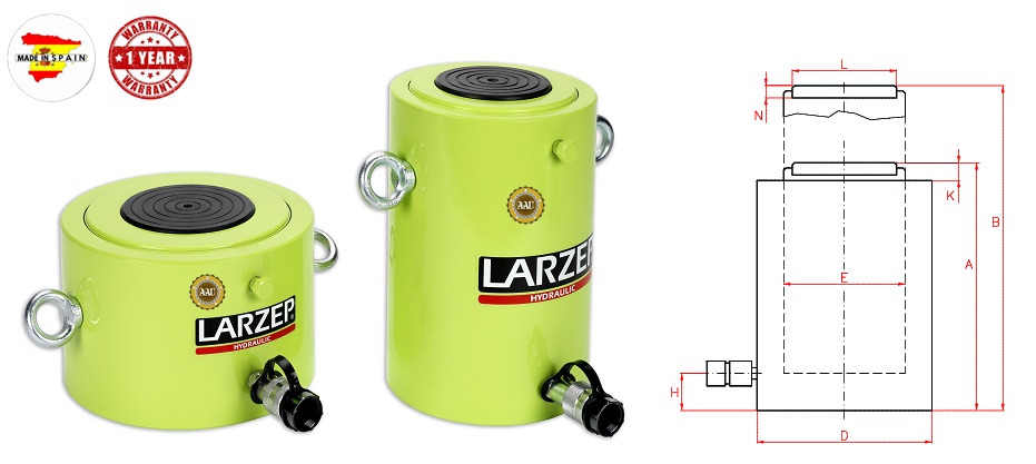 larzep single acting, ssr22020, hydraulic cylinder, larzep/sapin, kich thuy luc 1 chieu, bom tay thuy luc, bom dien thuy luc, 